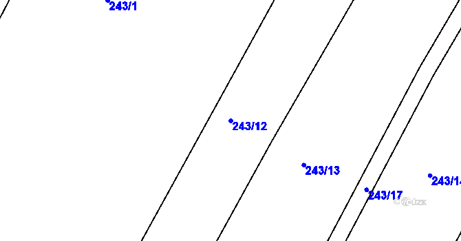 Parcela st. 243/12 v KÚ Proskovice, Katastrální mapa