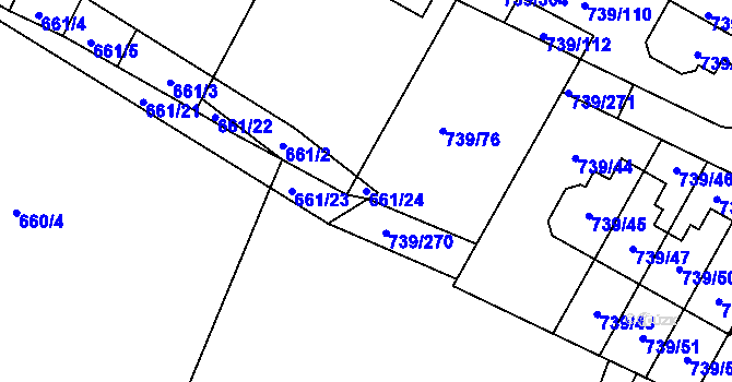 Parcela st. 661/24 v KÚ Proskovice, Katastrální mapa