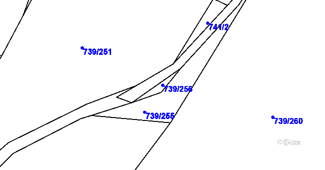 Parcela st. 739/256 v KÚ Proskovice, Katastrální mapa