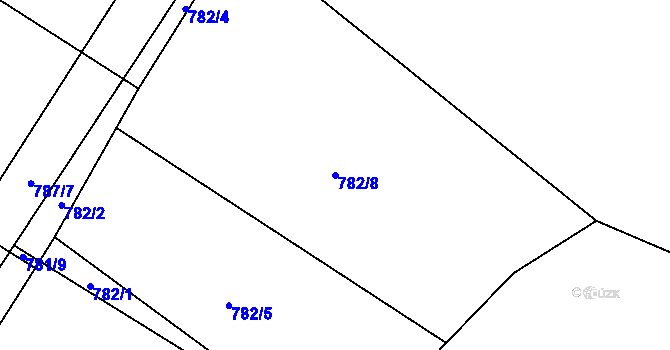 Parcela st. 782/8 v KÚ Proskovice, Katastrální mapa