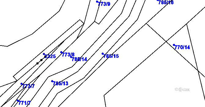 Parcela st. 785/15 v KÚ Proskovice, Katastrální mapa