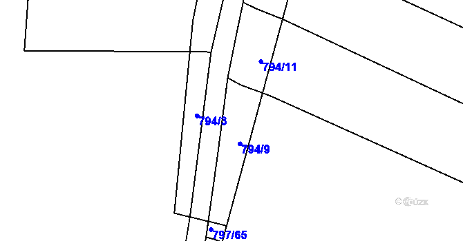 Parcela st. 794/6 v KÚ Proskovice, Katastrální mapa