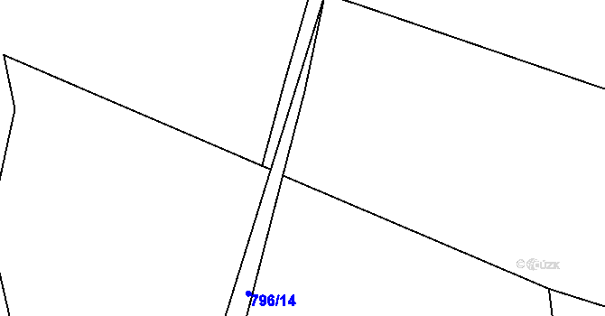 Parcela st. 796/17 v KÚ Proskovice, Katastrální mapa