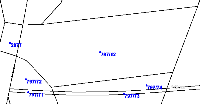 Parcela st. 797/12 v KÚ Proskovice, Katastrální mapa