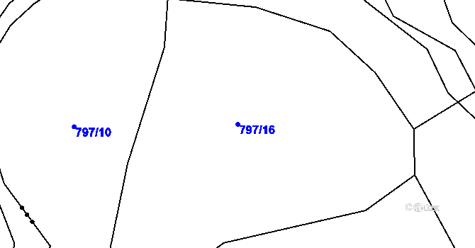 Parcela st. 797/16 v KÚ Proskovice, Katastrální mapa