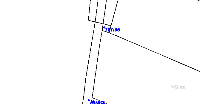 Parcela st. 797/64 v KÚ Proskovice, Katastrální mapa