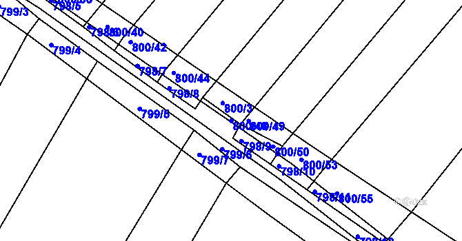 Parcela st. 800/48 v KÚ Proskovice, Katastrální mapa