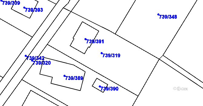 Parcela st. 739/319 v KÚ Proskovice, Katastrální mapa