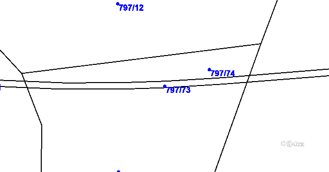 Parcela st. 797/73 v KÚ Proskovice, Katastrální mapa