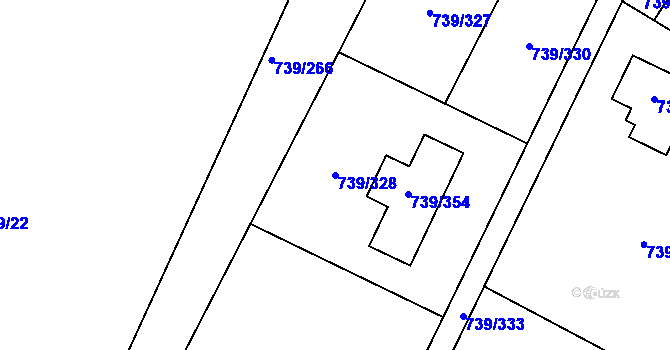 Parcela st. 739/328 v KÚ Proskovice, Katastrální mapa