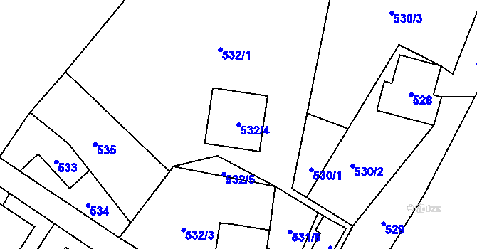 Parcela st. 532/4 v KÚ Proskovice, Katastrální mapa