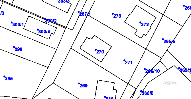 Parcela st. 270 v KÚ Proskovice, Katastrální mapa