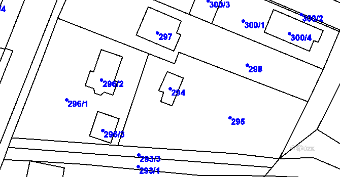 Parcela st. 294 v KÚ Proskovice, Katastrální mapa