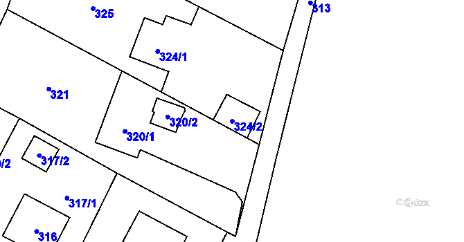 Parcela st. 324/2 v KÚ Proskovice, Katastrální mapa