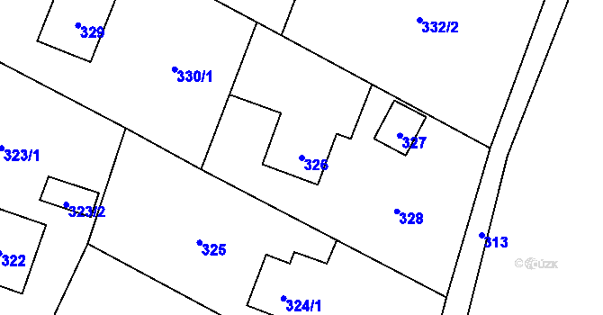 Parcela st. 326 v KÚ Proskovice, Katastrální mapa