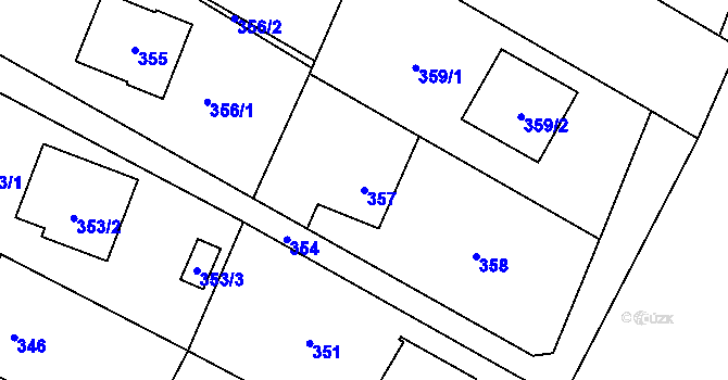Parcela st. 357 v KÚ Proskovice, Katastrální mapa
