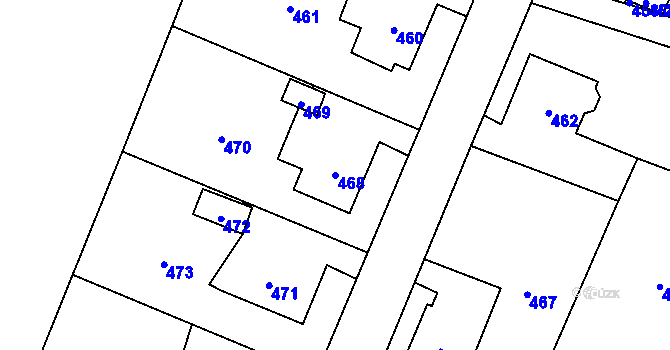 Parcela st. 468 v KÚ Proskovice, Katastrální mapa