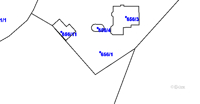 Parcela st. 656/1 v KÚ Proskovice, Katastrální mapa