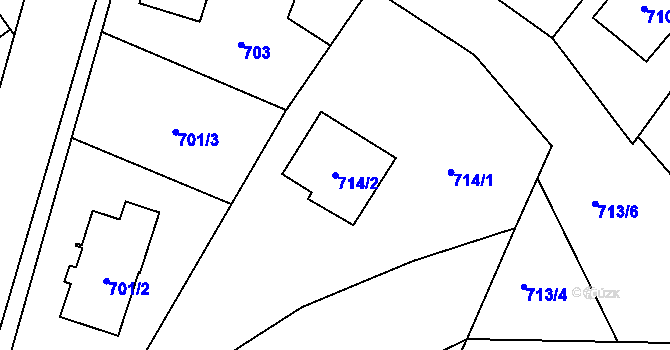 Parcela st. 714/2 v KÚ Proskovice, Katastrální mapa