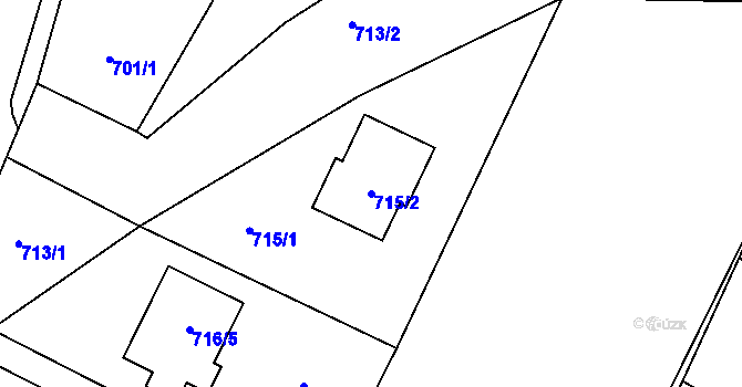 Parcela st. 715/2 v KÚ Proskovice, Katastrální mapa