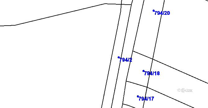 Parcela st. 797/5 v KÚ Proskovice, Katastrální mapa