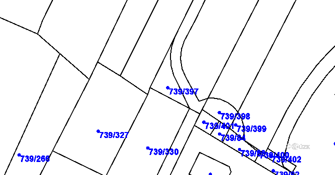 Parcela st. 739/397 v KÚ Proskovice, Katastrální mapa