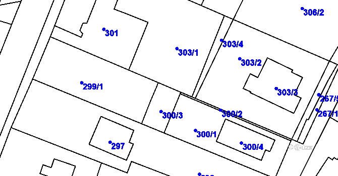 Parcela st. 300/5 v KÚ Proskovice, Katastrální mapa