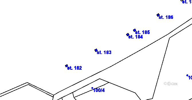 Parcela st. 183 v KÚ Prosmyky, Katastrální mapa