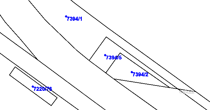 Parcela st. 7394/5 v KÚ Prostějov, Katastrální mapa