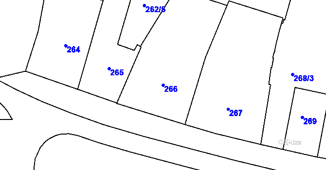 Parcela st. 266 v KÚ Prostějov, Katastrální mapa