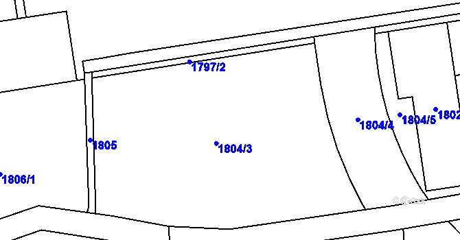 Parcela st. 1804 v KÚ Prostějov, Katastrální mapa