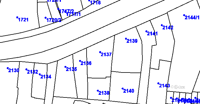 Parcela st. 2137 v KÚ Prostějov, Katastrální mapa