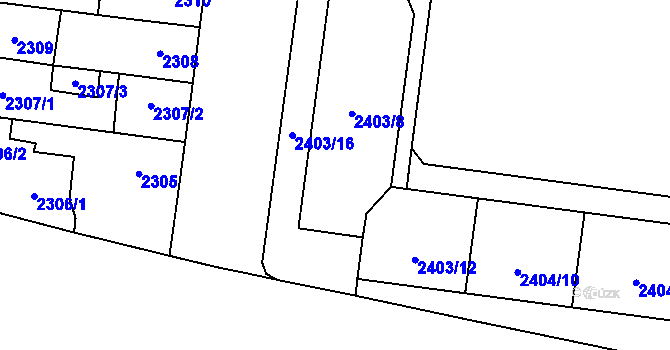 Parcela st. 2403/11 v KÚ Prostějov, Katastrální mapa