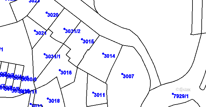 Parcela st. 3014 v KÚ Prostějov, Katastrální mapa