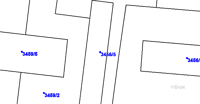 Parcela st. 3456/5 v KÚ Prostějov, Katastrální mapa