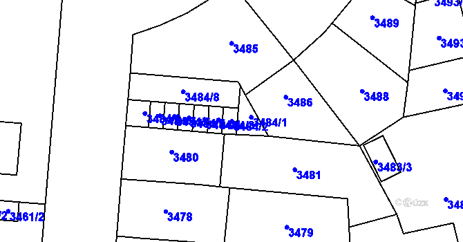 Parcela st. 3484/2 v KÚ Prostějov, Katastrální mapa