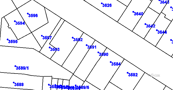 Parcela st. 3591 v KÚ Prostějov, Katastrální mapa
