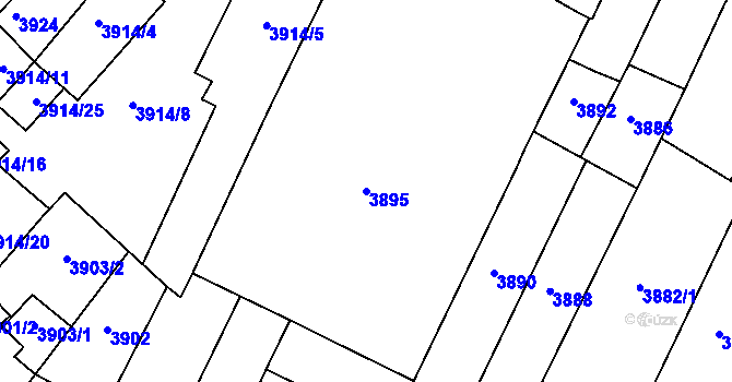 Parcela st. 3895 v KÚ Prostějov, Katastrální mapa