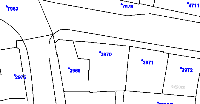 Parcela st. 3970 v KÚ Prostějov, Katastrální mapa