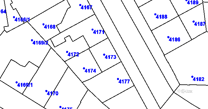 Parcela st. 4173 v KÚ Prostějov, Katastrální mapa