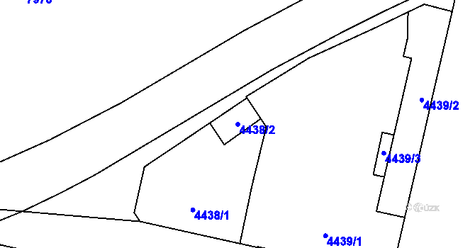 Parcela st. 4438/2 v KÚ Prostějov, Katastrální mapa