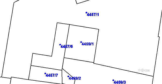 Parcela st. 4459/1 v KÚ Prostějov, Katastrální mapa