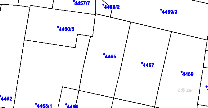 Parcela st. 4465 v KÚ Prostějov, Katastrální mapa