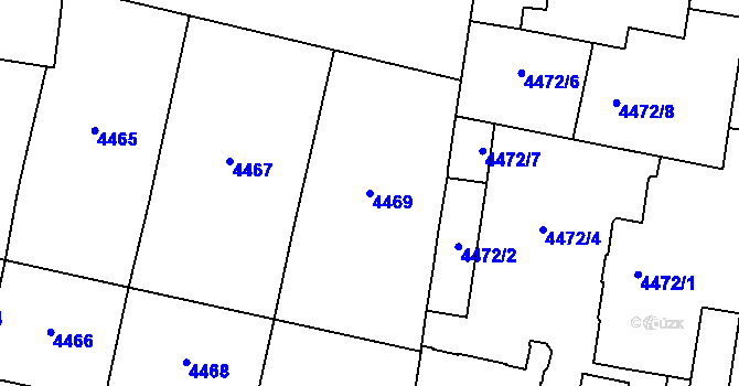Parcela st. 4469 v KÚ Prostějov, Katastrální mapa