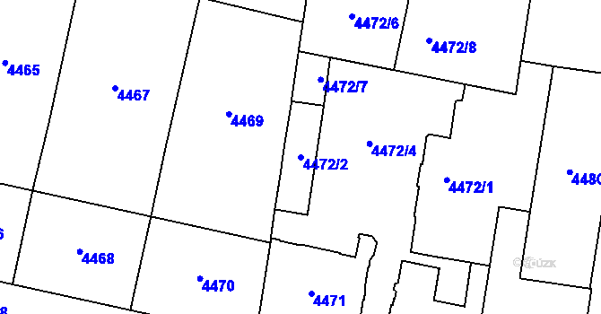Parcela st. 4472/2 v KÚ Prostějov, Katastrální mapa