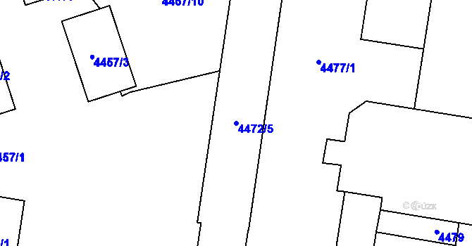 Parcela st. 4472/5 v KÚ Prostějov, Katastrální mapa