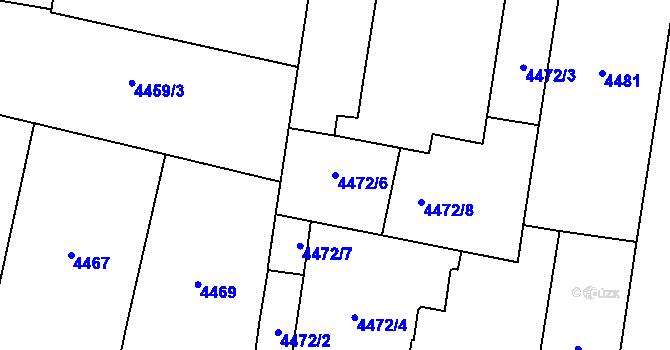 Parcela st. 4472/6 v KÚ Prostějov, Katastrální mapa