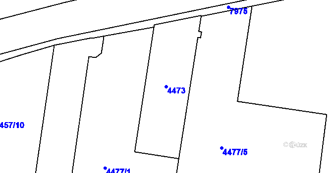 Parcela st. 4473 v KÚ Prostějov, Katastrální mapa