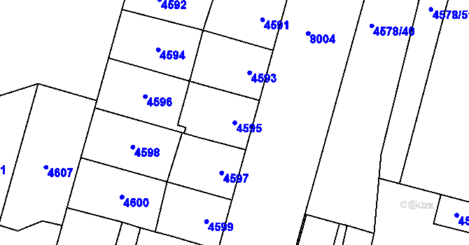 Parcela st. 4595 v KÚ Prostějov, Katastrální mapa