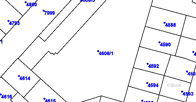 Parcela st. 4608/1 v KÚ Prostějov, Katastrální mapa